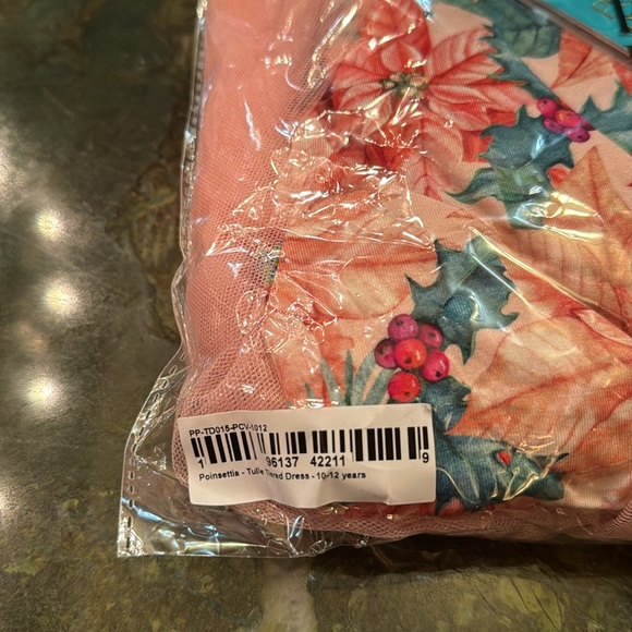 NWT - Posh Peanut - Tulle Tiered Dress - Pattern: Poinsettia - Size: 10-12 years - Picture 7 of 7
